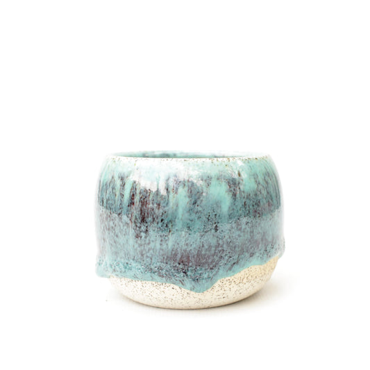 2.75" Blue Raspberry Speckled Stoneware Planter Pot