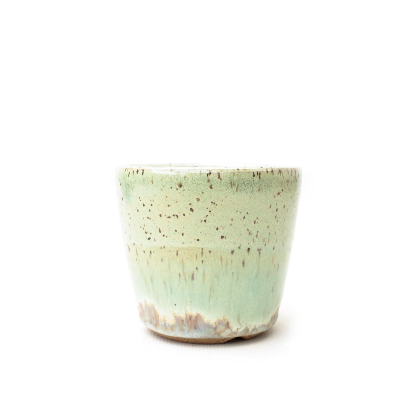 2.75" Pastel Green Speckled Stoneware Planter Pot