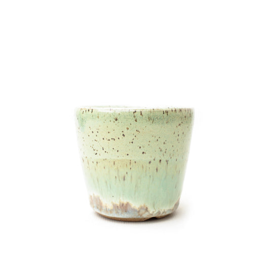2.75" Pastel Green Speckled Stoneware Planter Pot
