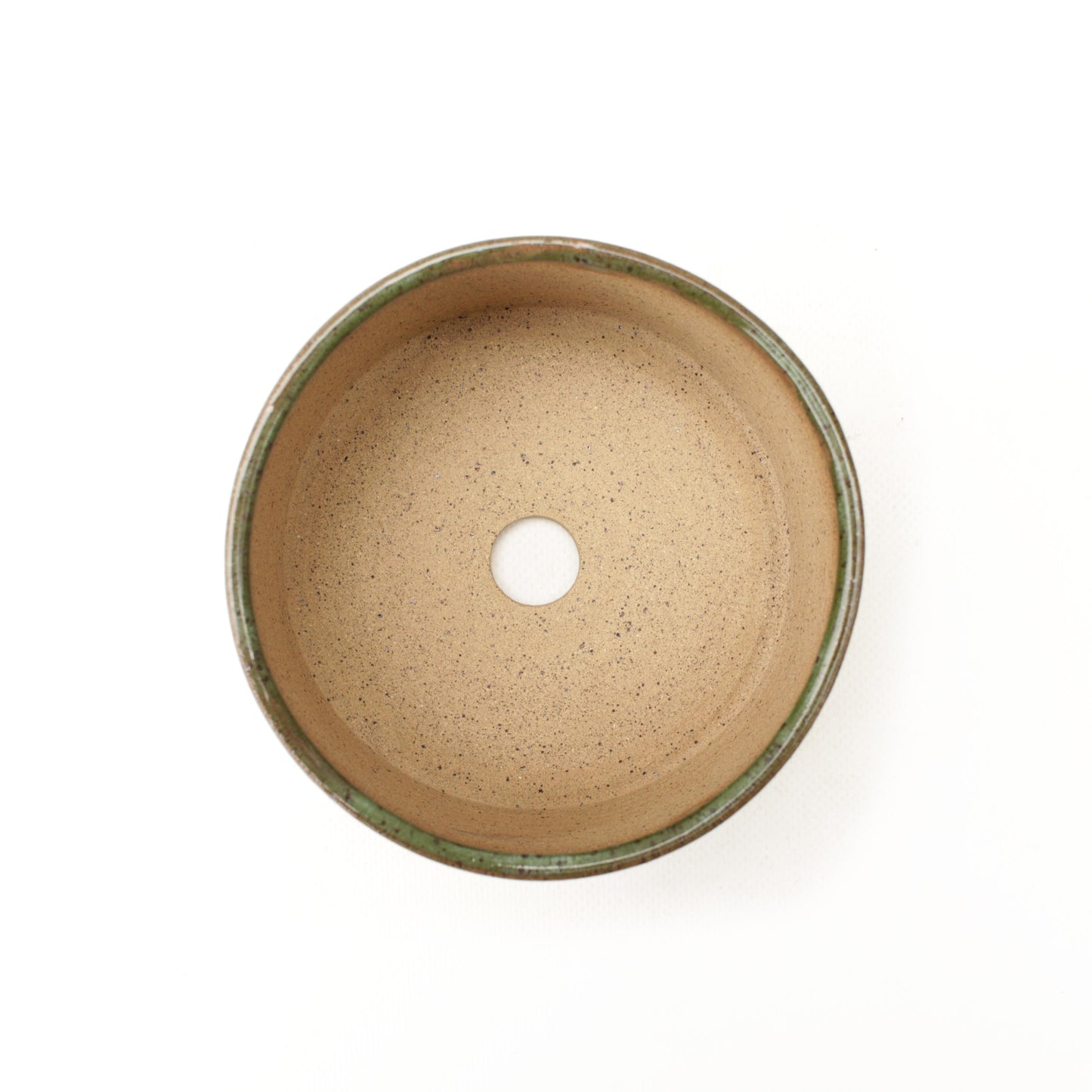 5" Green & Cream Speckled Stoneware Planter Pot