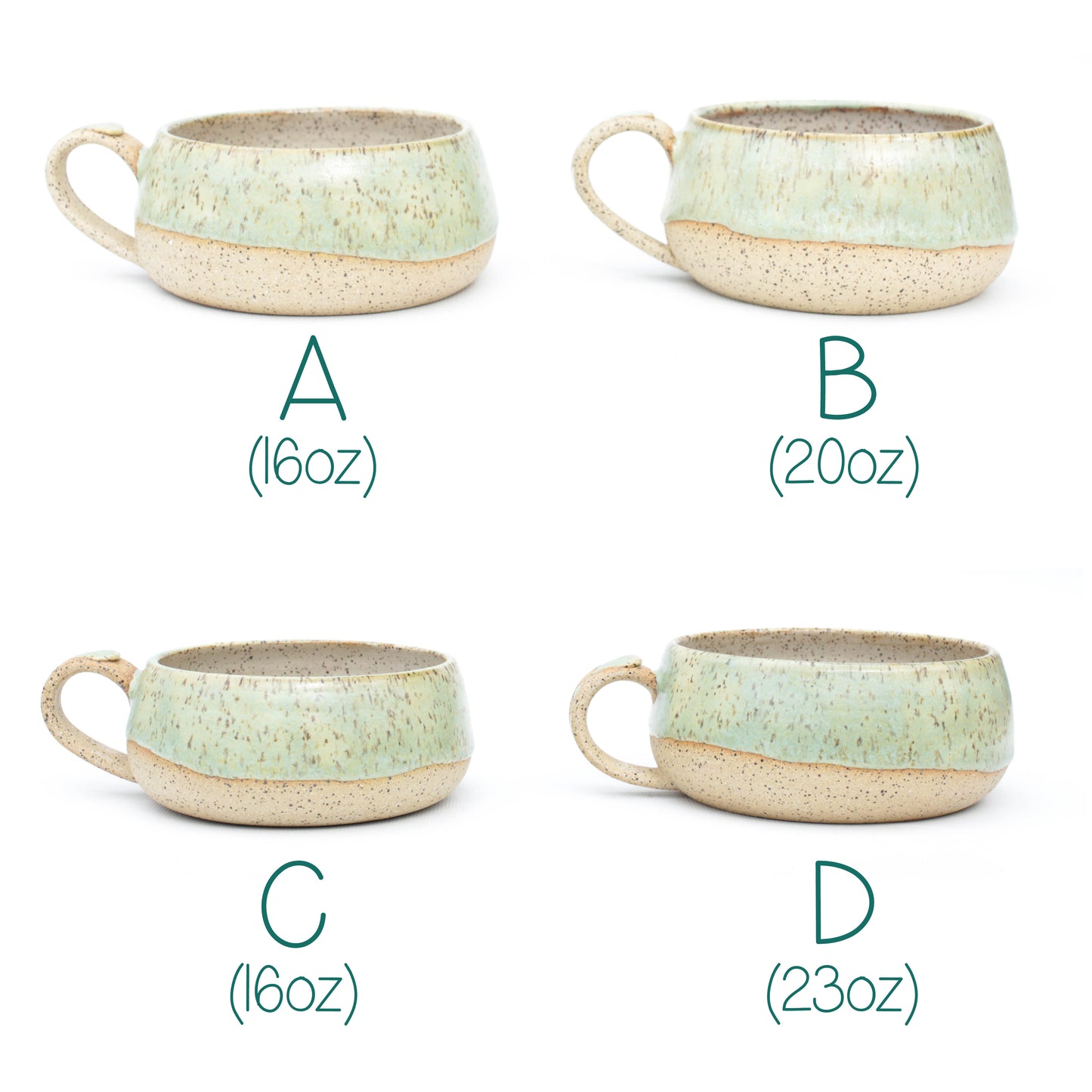 Seafoam Green Speckled Stoneware Latte Mug