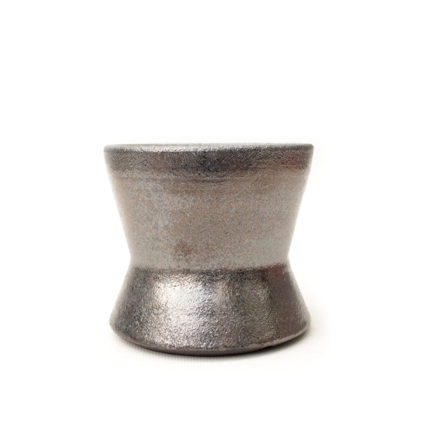 3.75" Metallic Black Stoneware Planter Pot