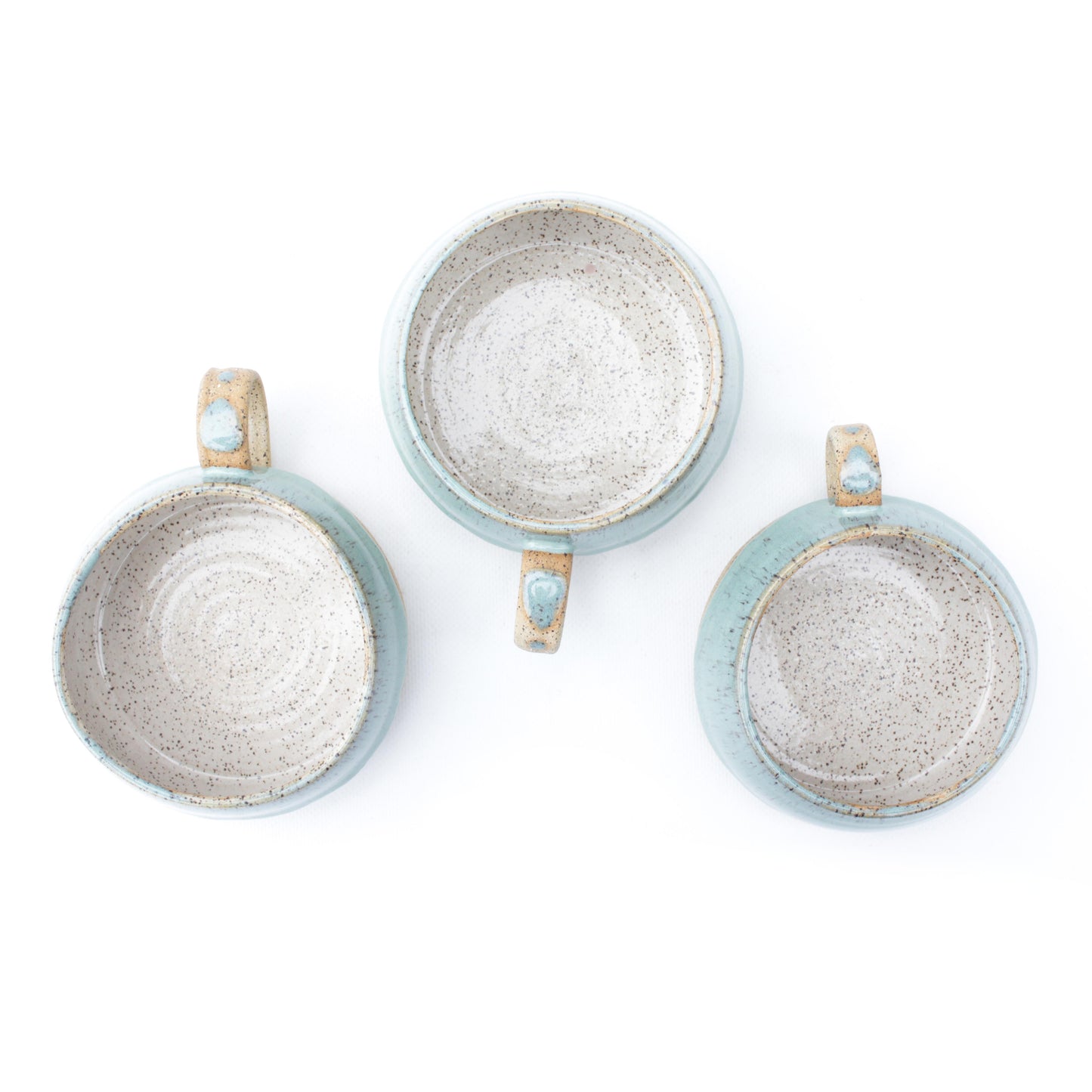Minty Blue Shallow Speckled Stoneware Mug