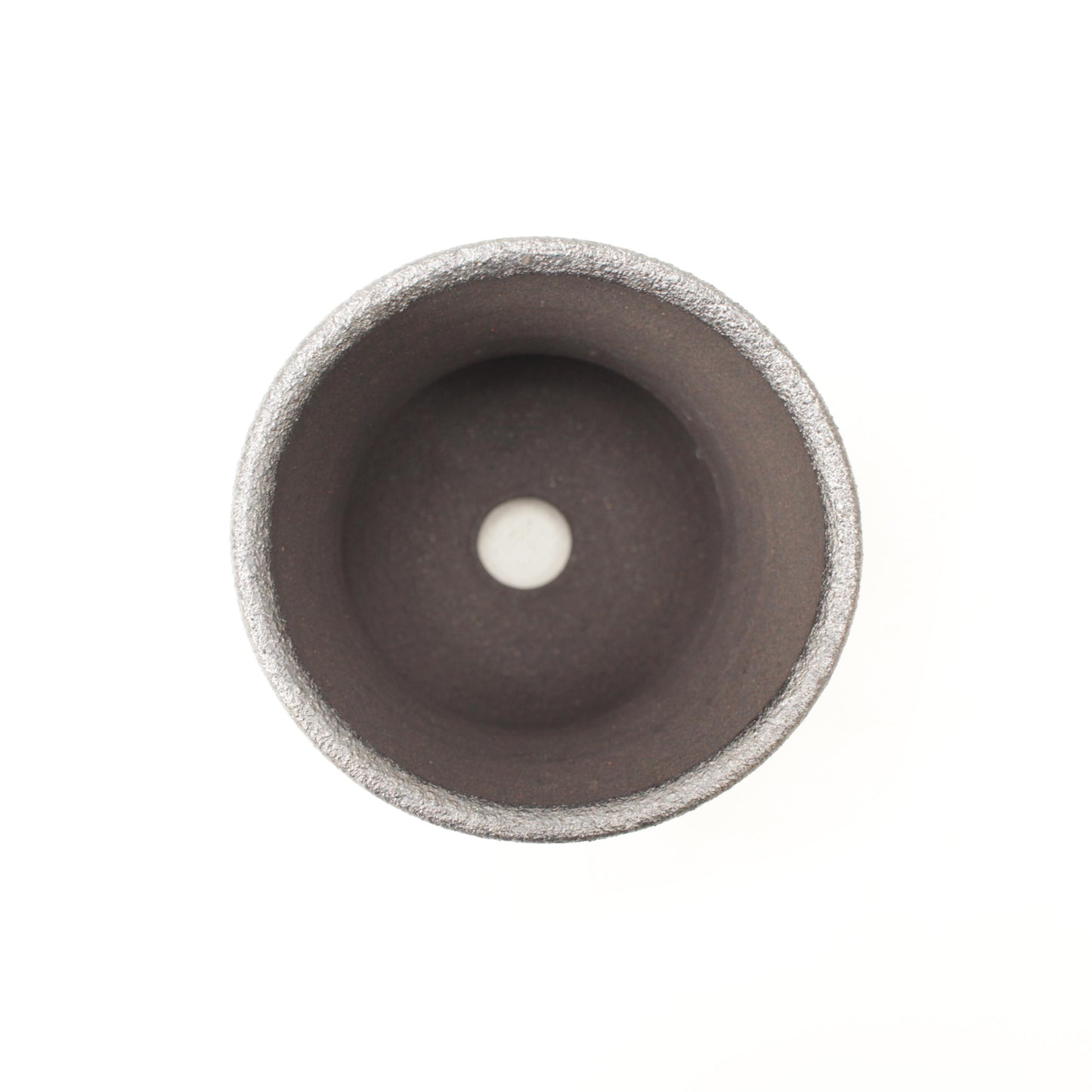 3.75" Metallic Black Stoneware Planter Pot