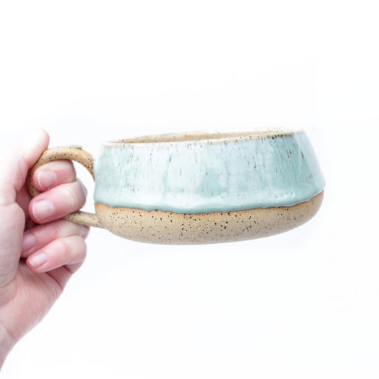 Minty Blue Speckled Stoneware Mug