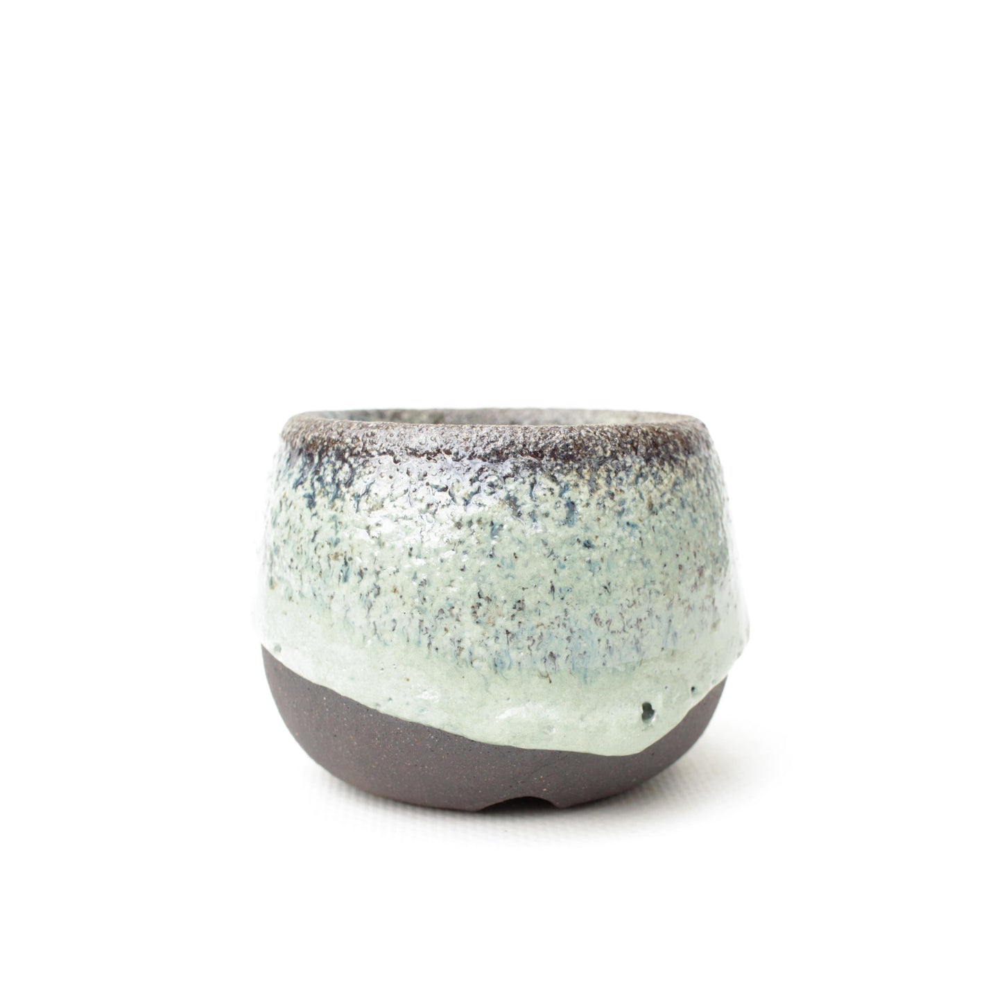 2.75" Mint Black Stoneware Planter Pot