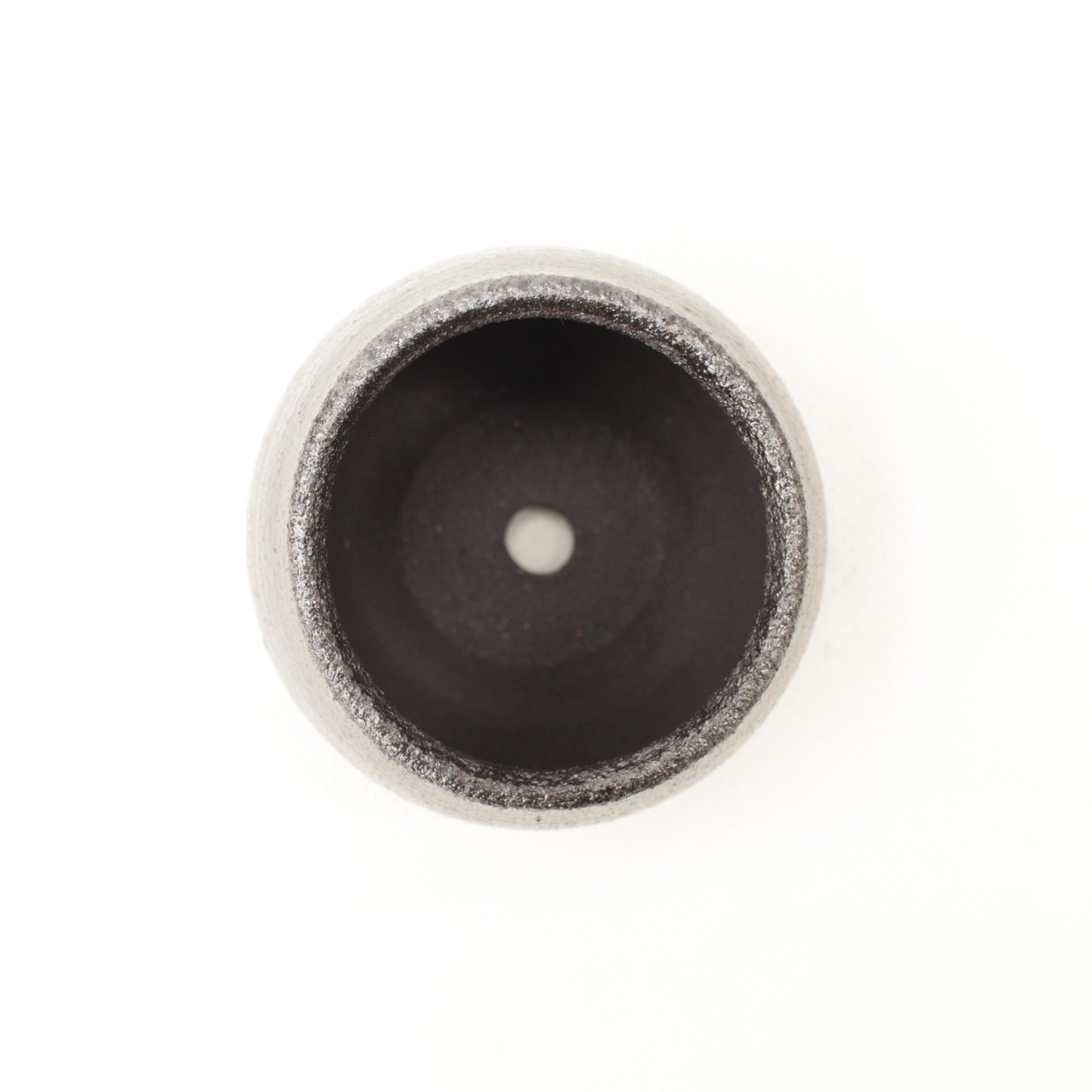 2.5" Metallic Black Stoneware Planter Pot