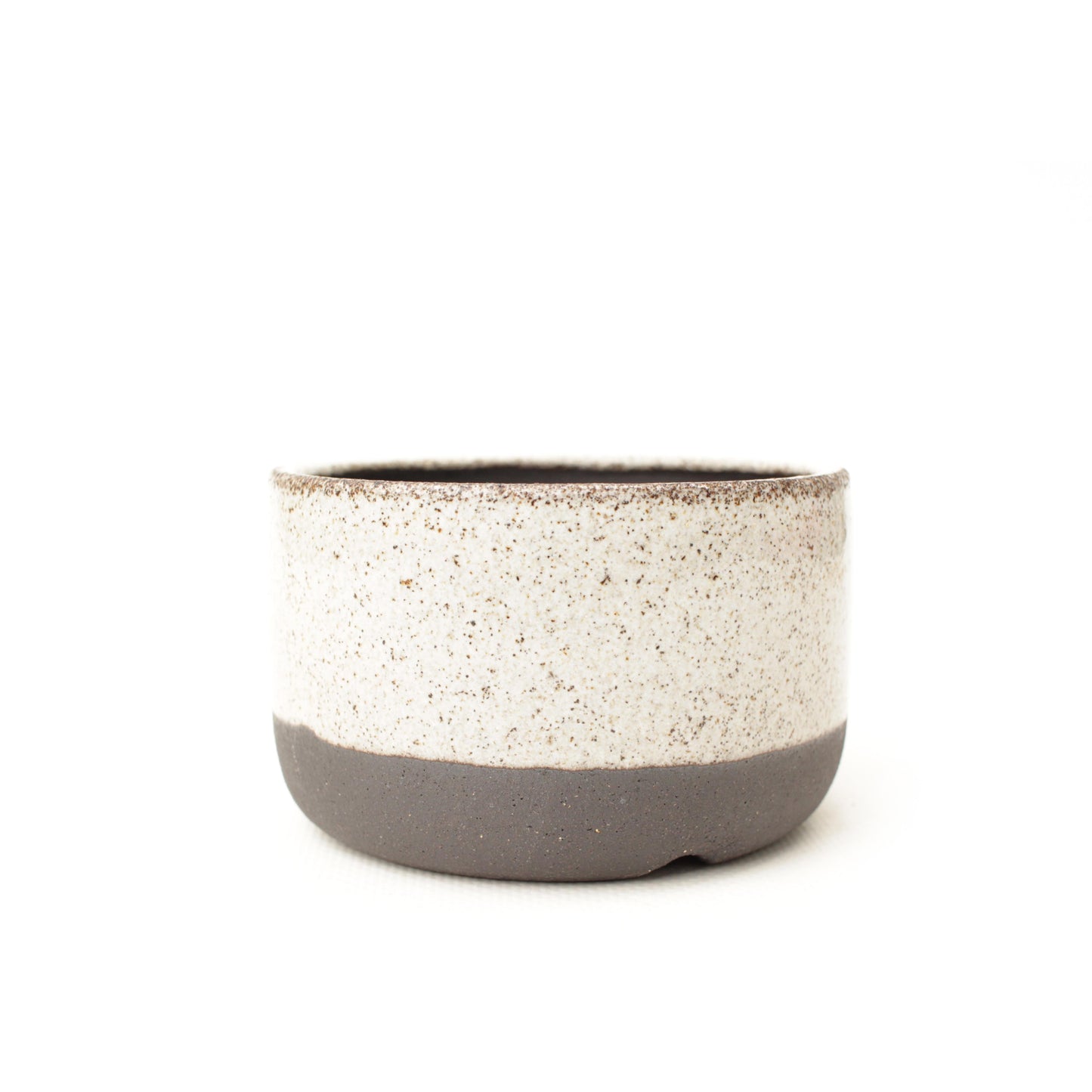 3.5" Cookies & Cream Black Stoneware Planter Pot