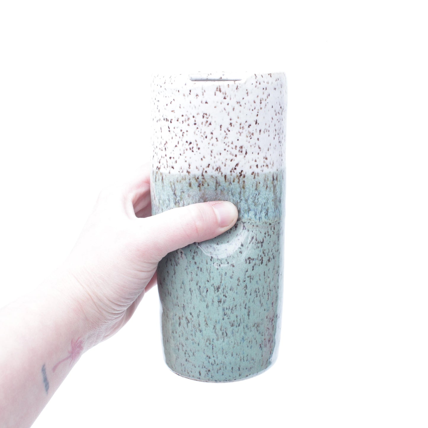Ceramic Travel Mugs Skinny Speckled Stoneware Thumb Tumbler