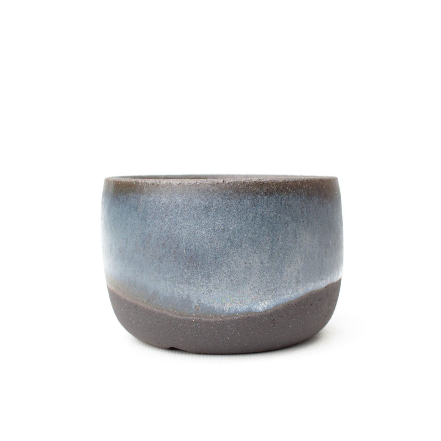 3.75" Blue Black Stoneware Planter Pot