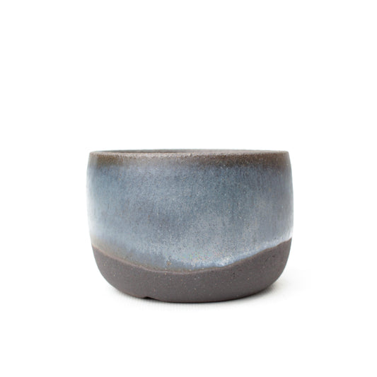 3.75" Blue Black Stoneware Planter Pot