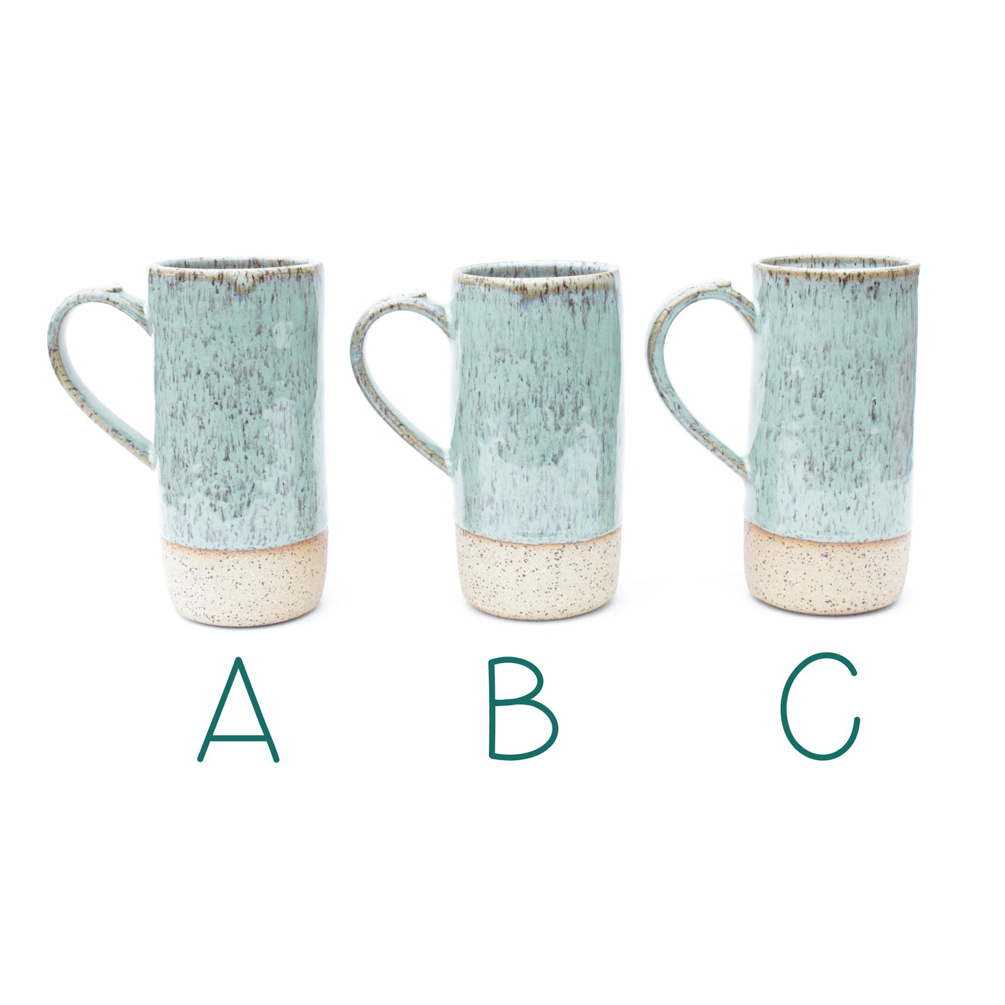 Mint Blue Tall Speckled Stoneware Mug
