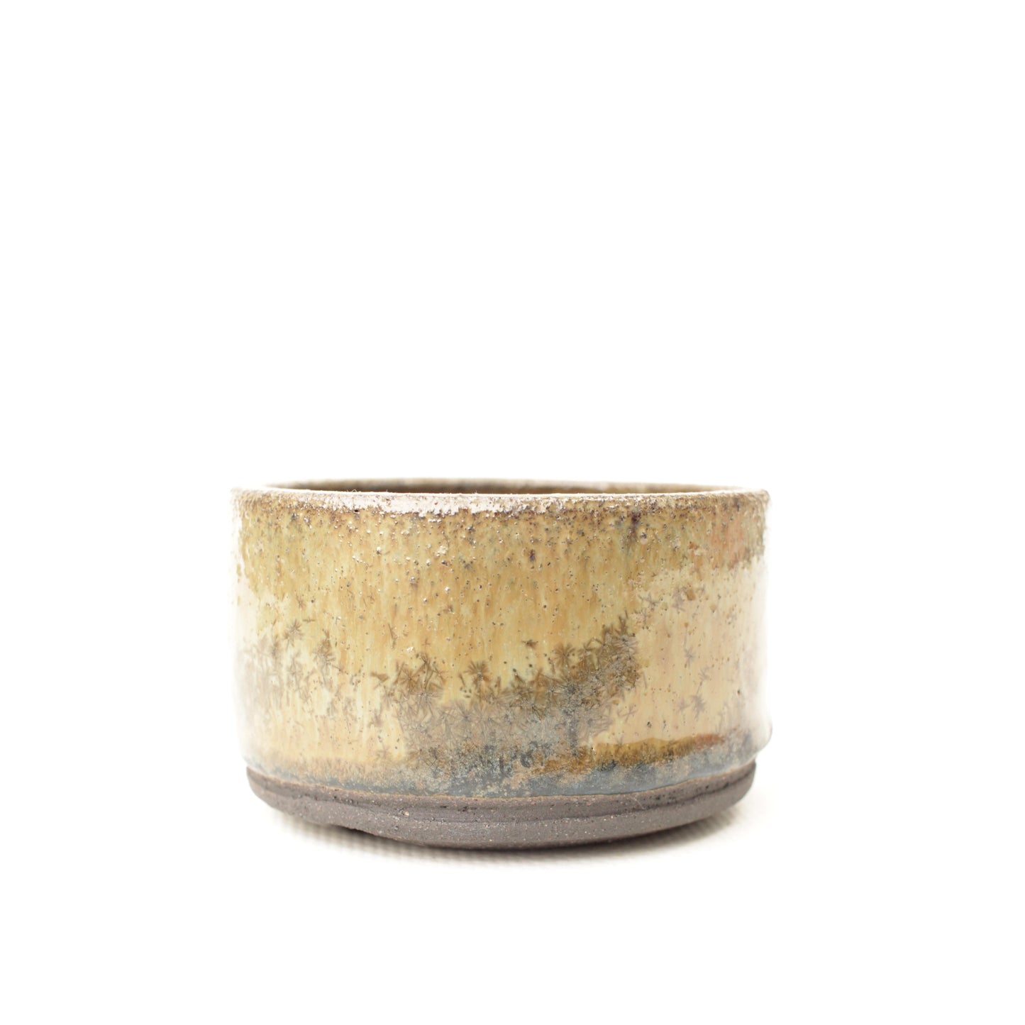 2.5" Brown Black Stoneware Planter Pot