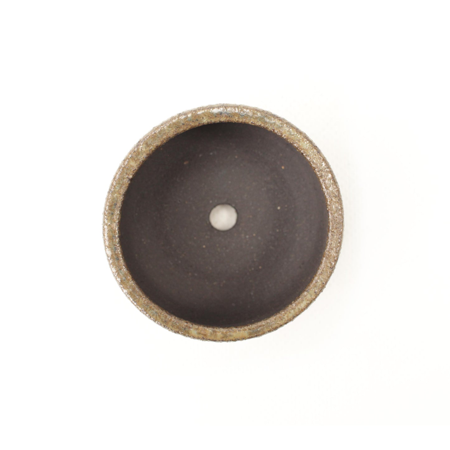 2.5" Brown Black Stoneware Planter Pot