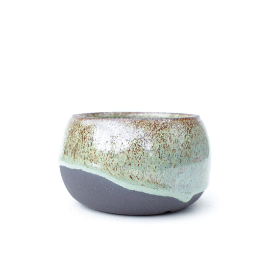 3.75" Mint Black Stoneware Planter Pot