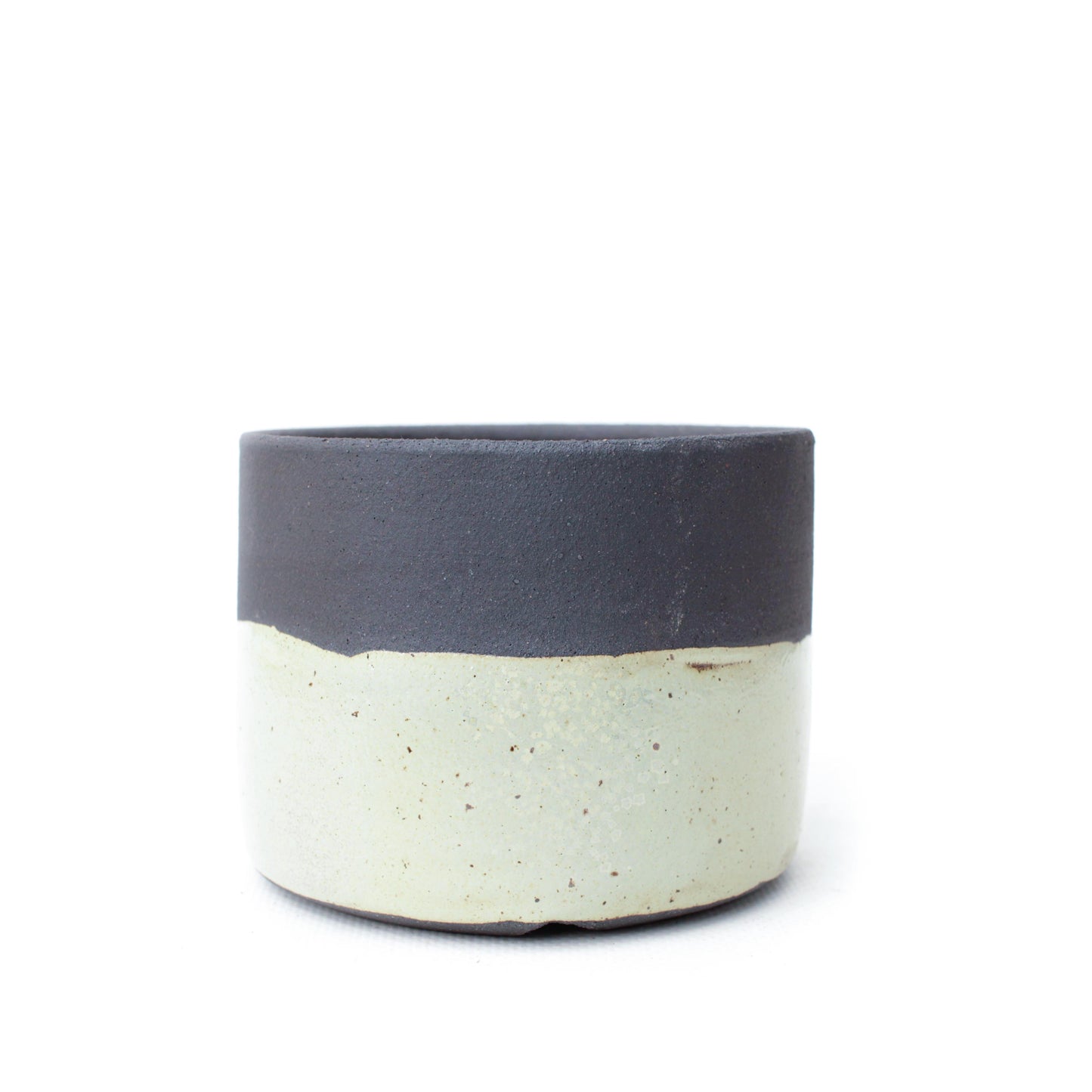 3.75" Pastel Black Stoneware Planter Pot