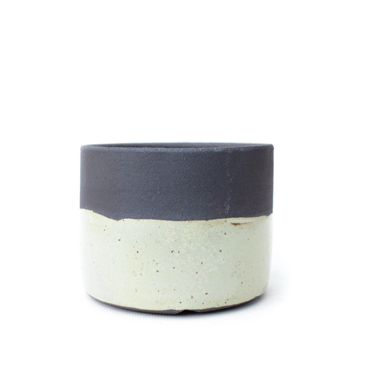 3.75" Pastel Black Stoneware Planter Pot