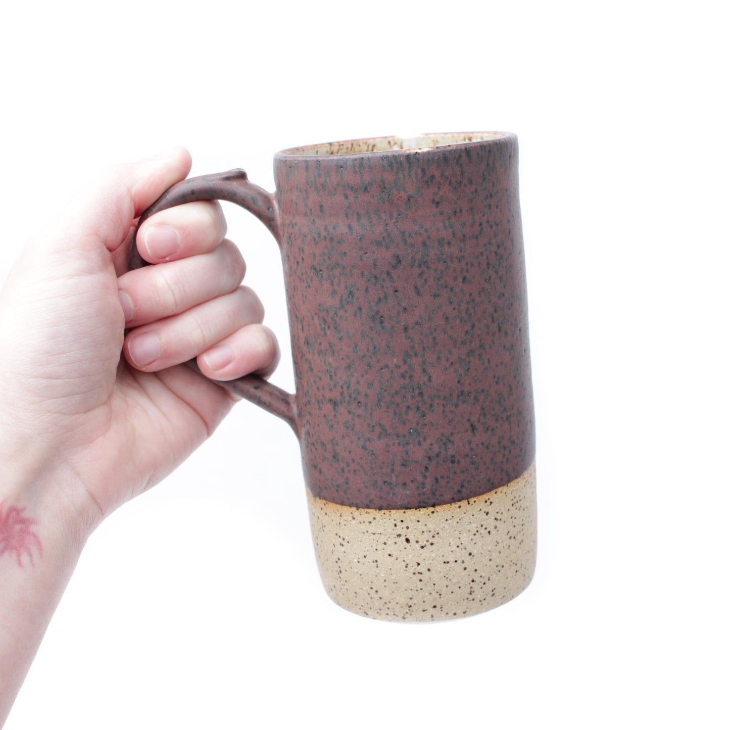 Rust Red Tall Speckled Stoneware Mug