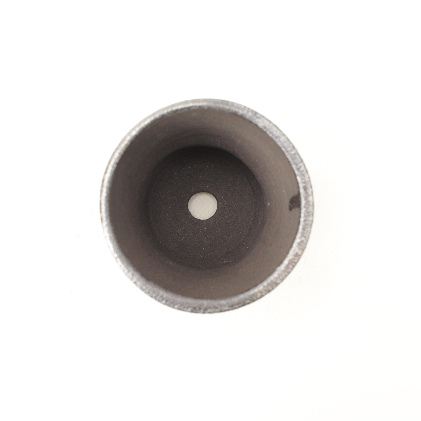 3" Metallic Black Stoneware Planter Pot