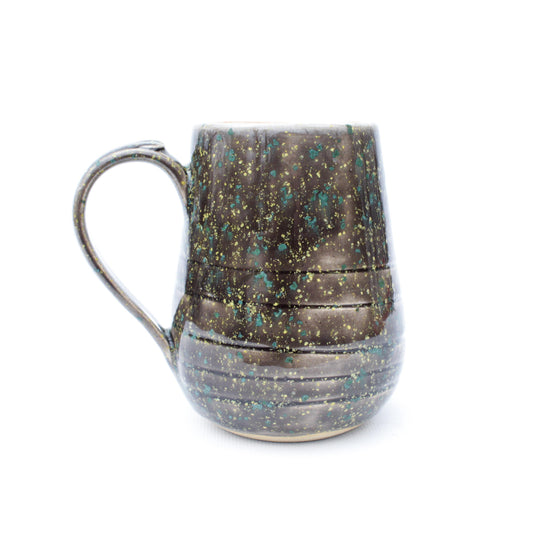 Green & Yellow Speckled Stoneware Mug