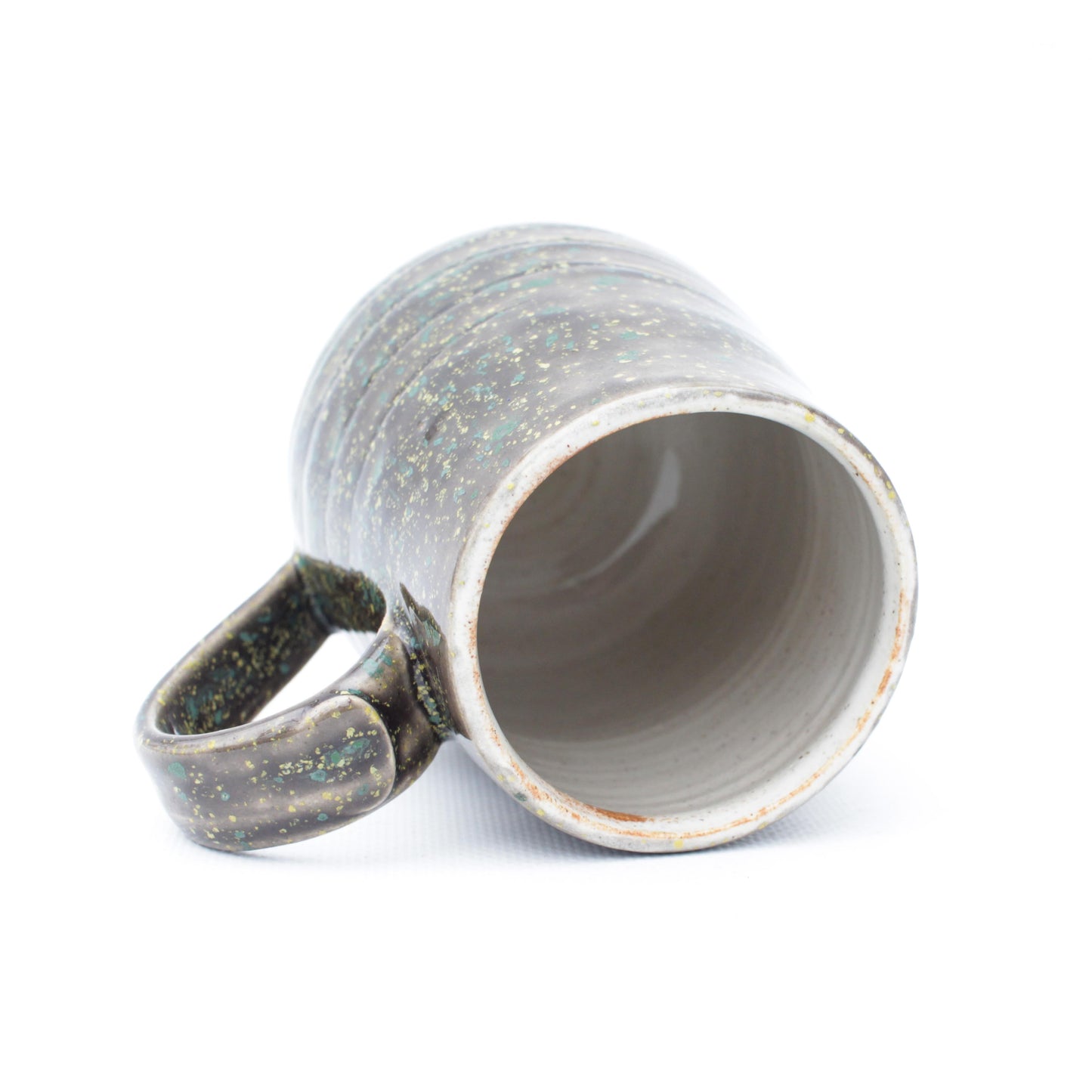 Green & Yellow Speckled Stoneware Mug
