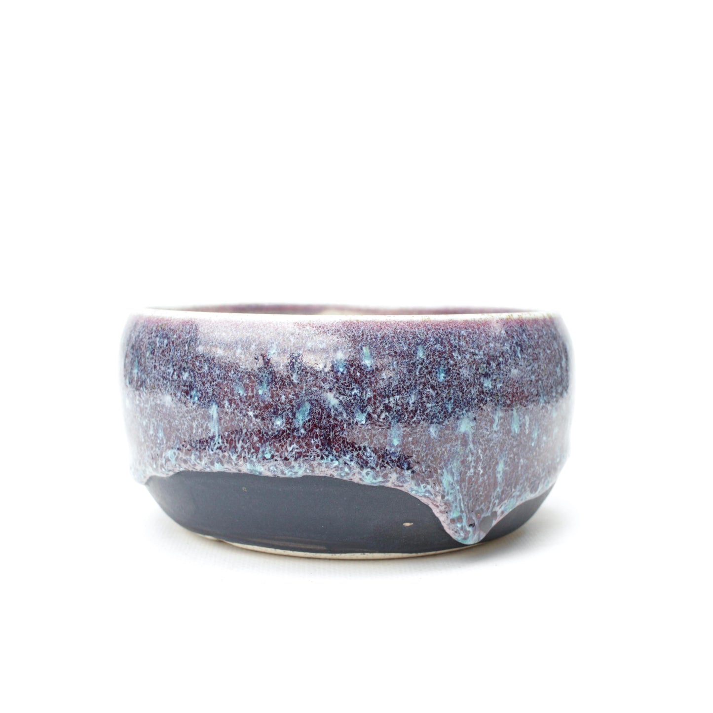 5" Violet & Black Stoneware Planter Pot