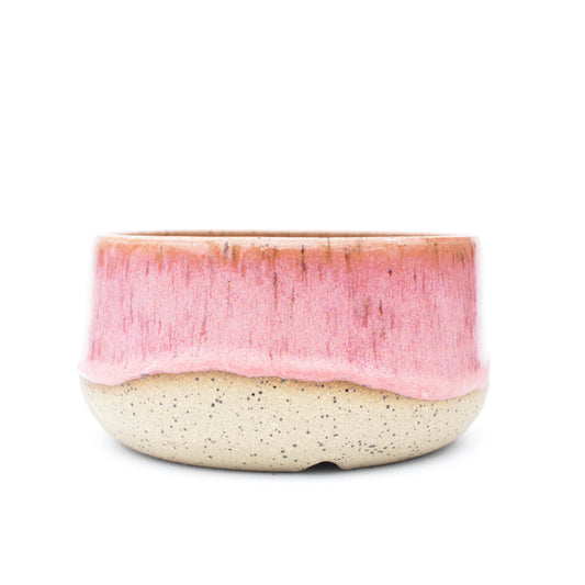 5" Coral Pink Speckled Stoneware Planter Pot