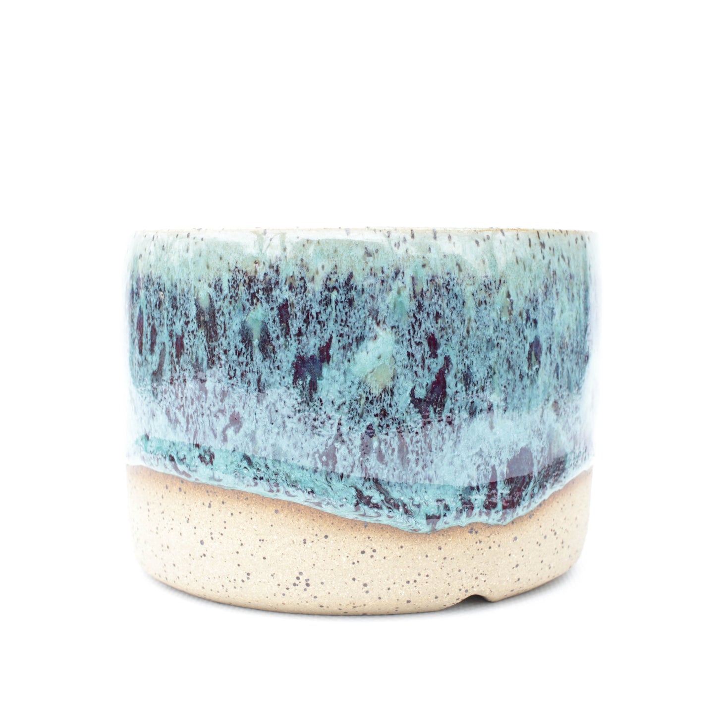 4.75" Blue Raspberry Speckled Stoneware Planter Pot