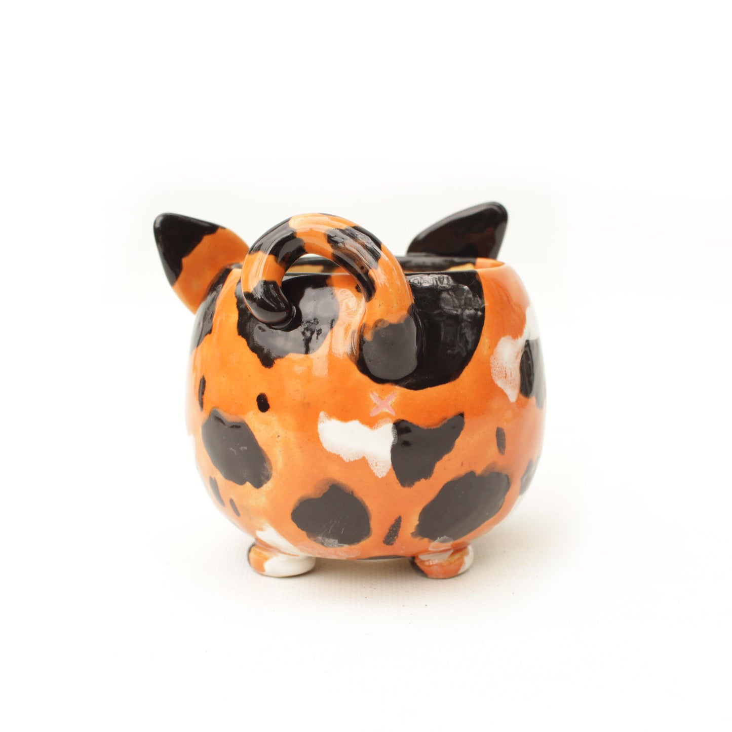 Calico Cat Sculpture Planter Pot
