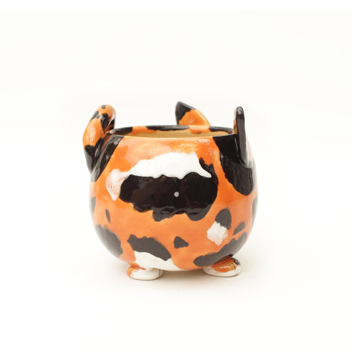 Calico Cat Sculpture Planter Pot