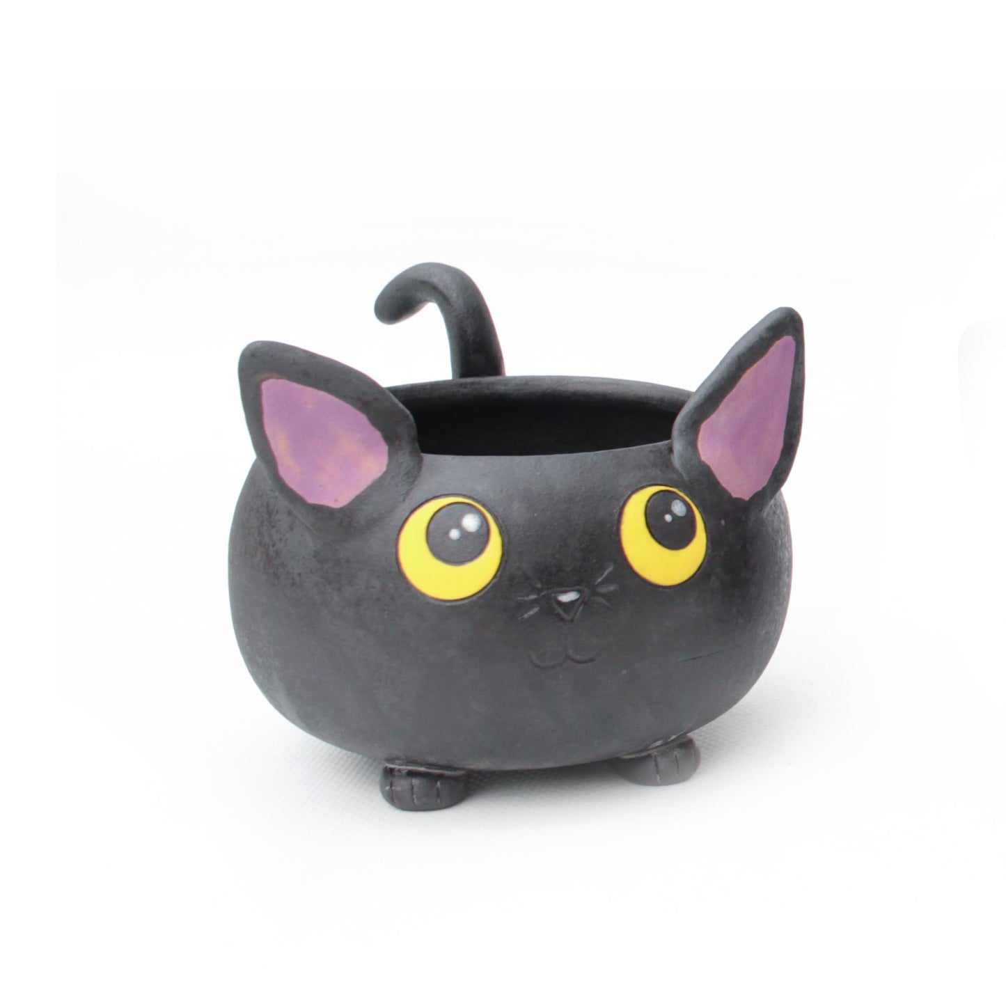 Black Cat Sculpture Planter Pot