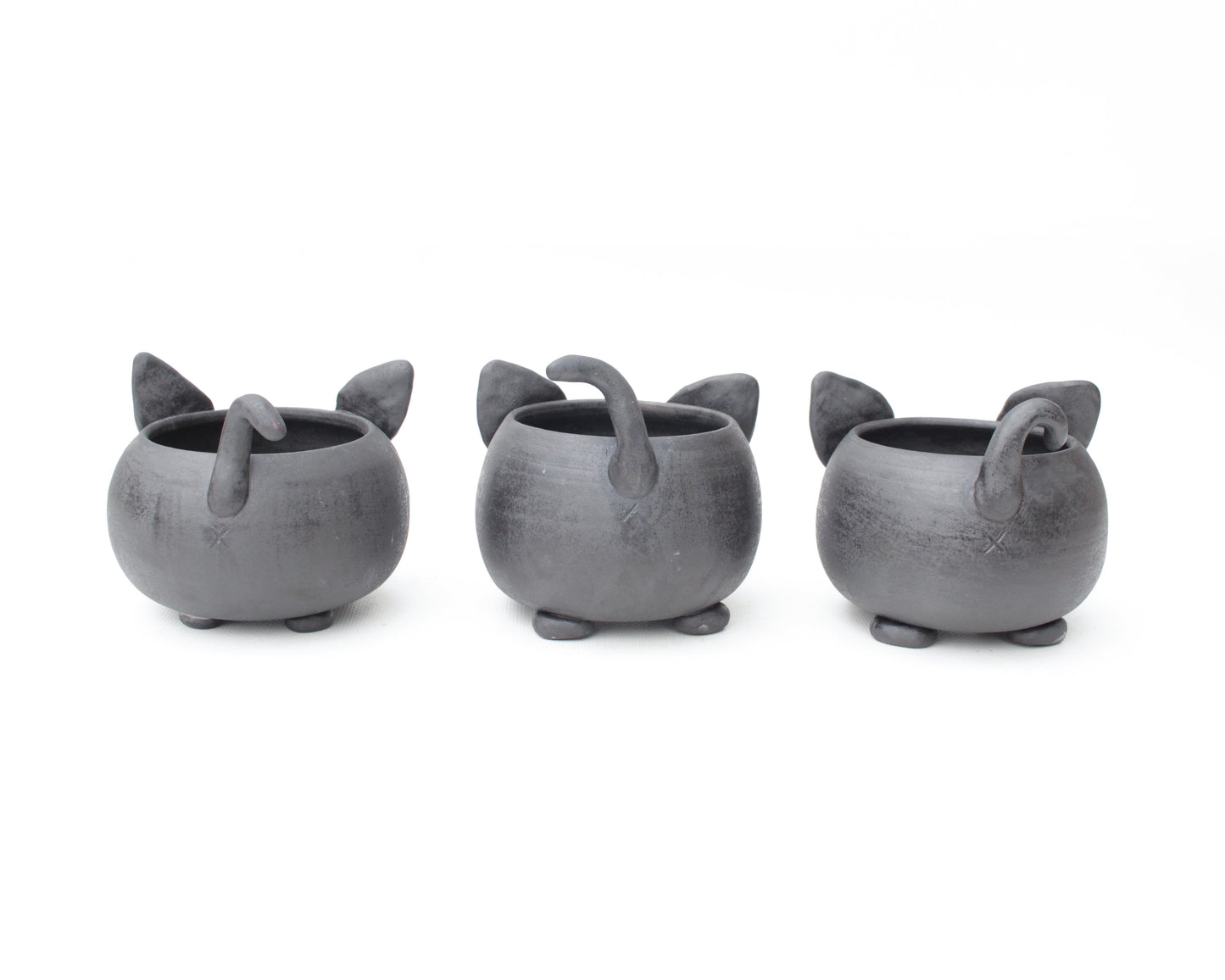 Black Cat Sculpture Planter Pot