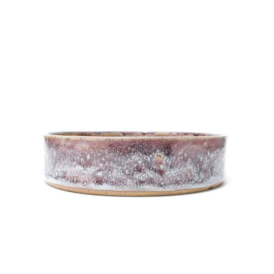 8.25" Snowy Plum Speckled Stoneware Bonsai Pot