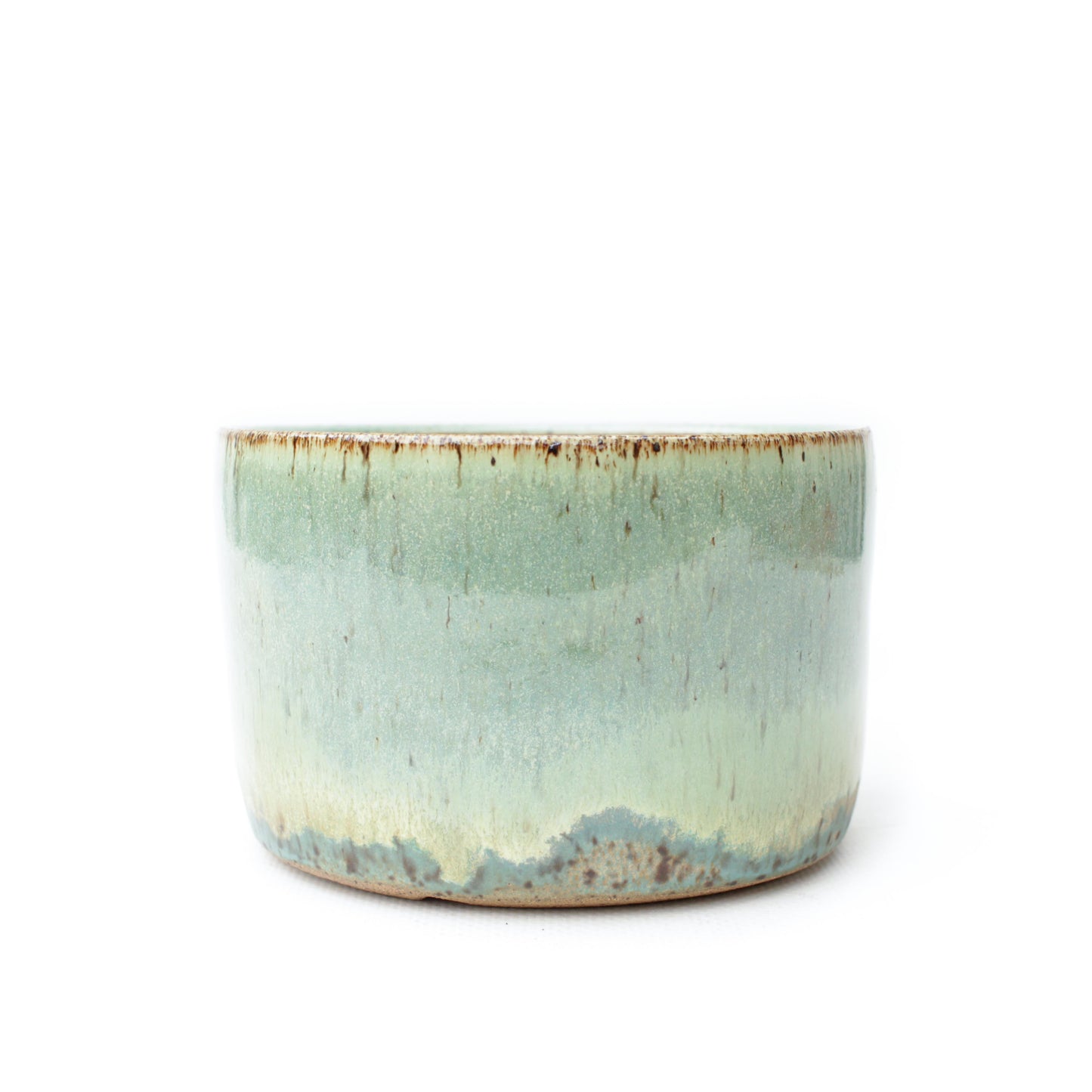 4.5" Turquoise Speckled Stoneware Planter Pot