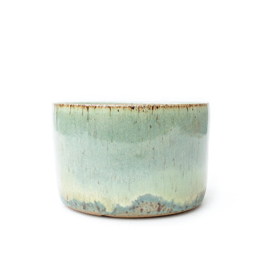 4.5" Turquoise Speckled Stoneware Planter Pot