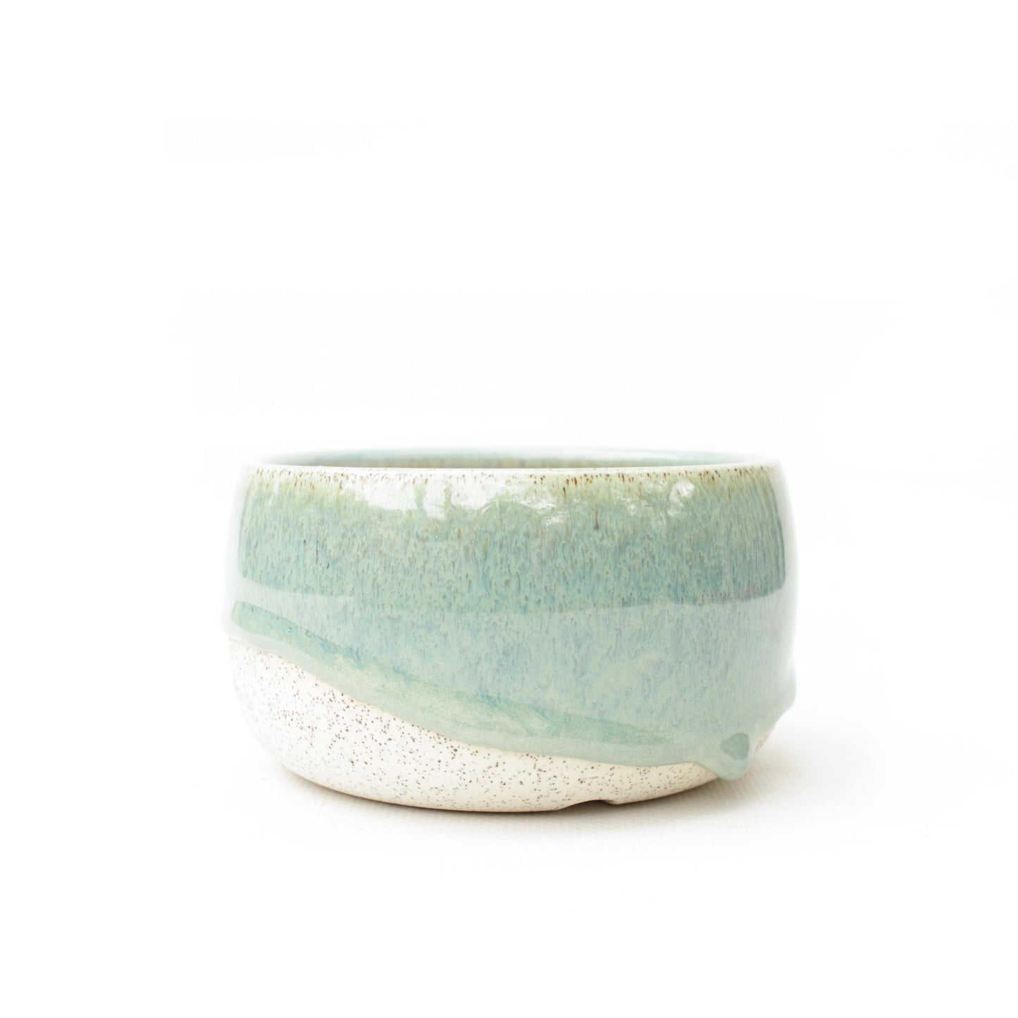 4" Mint Speckled Stoneware Planter Pot