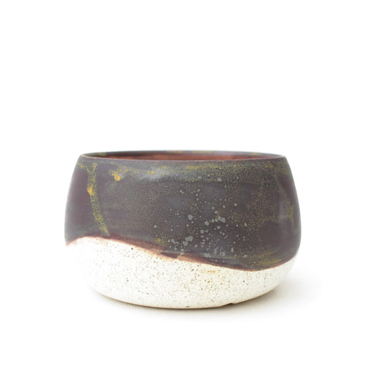 4.5" Brown Speckled Stoneware Planter Pot