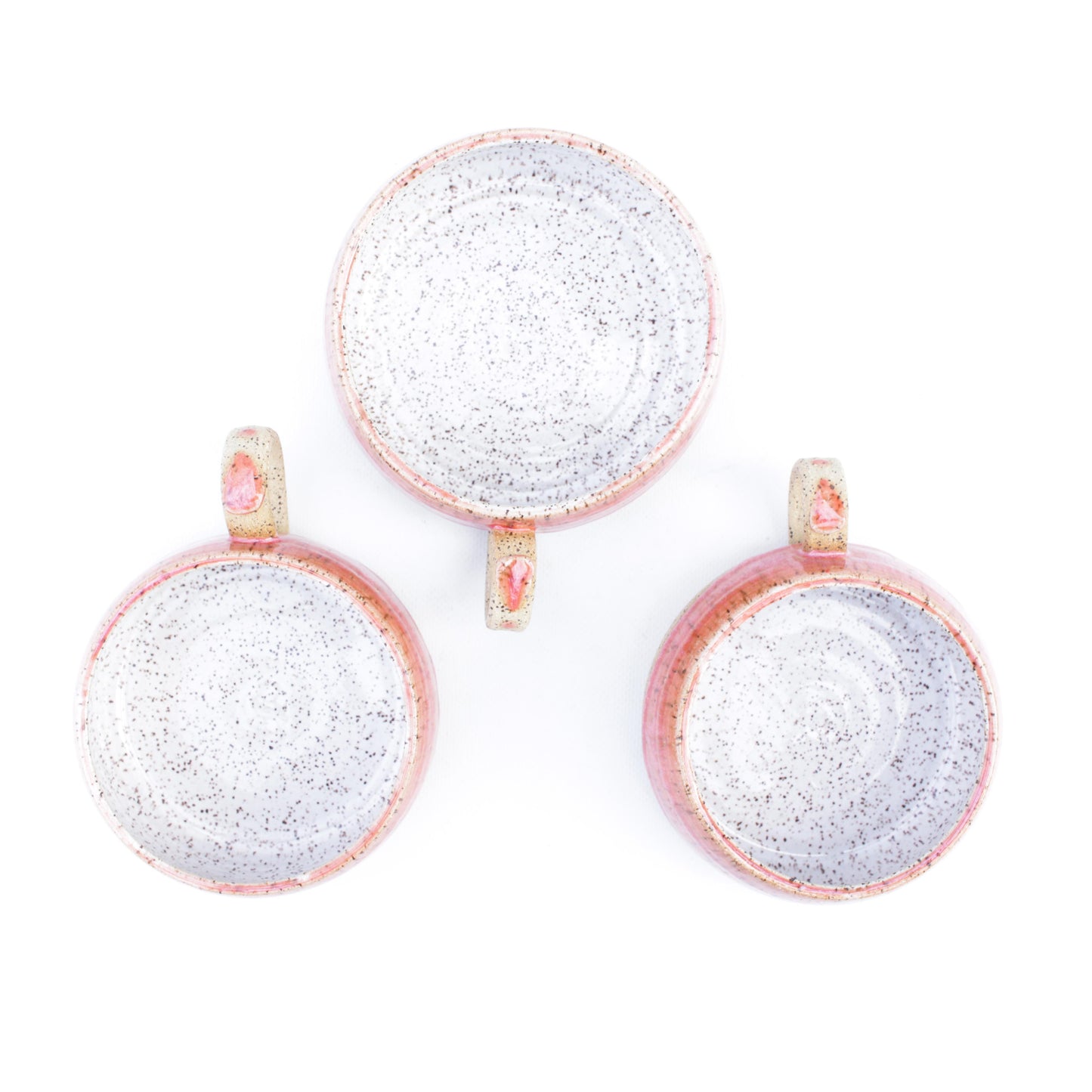 Coral Pink Shallow Speckled Stoneware Mug