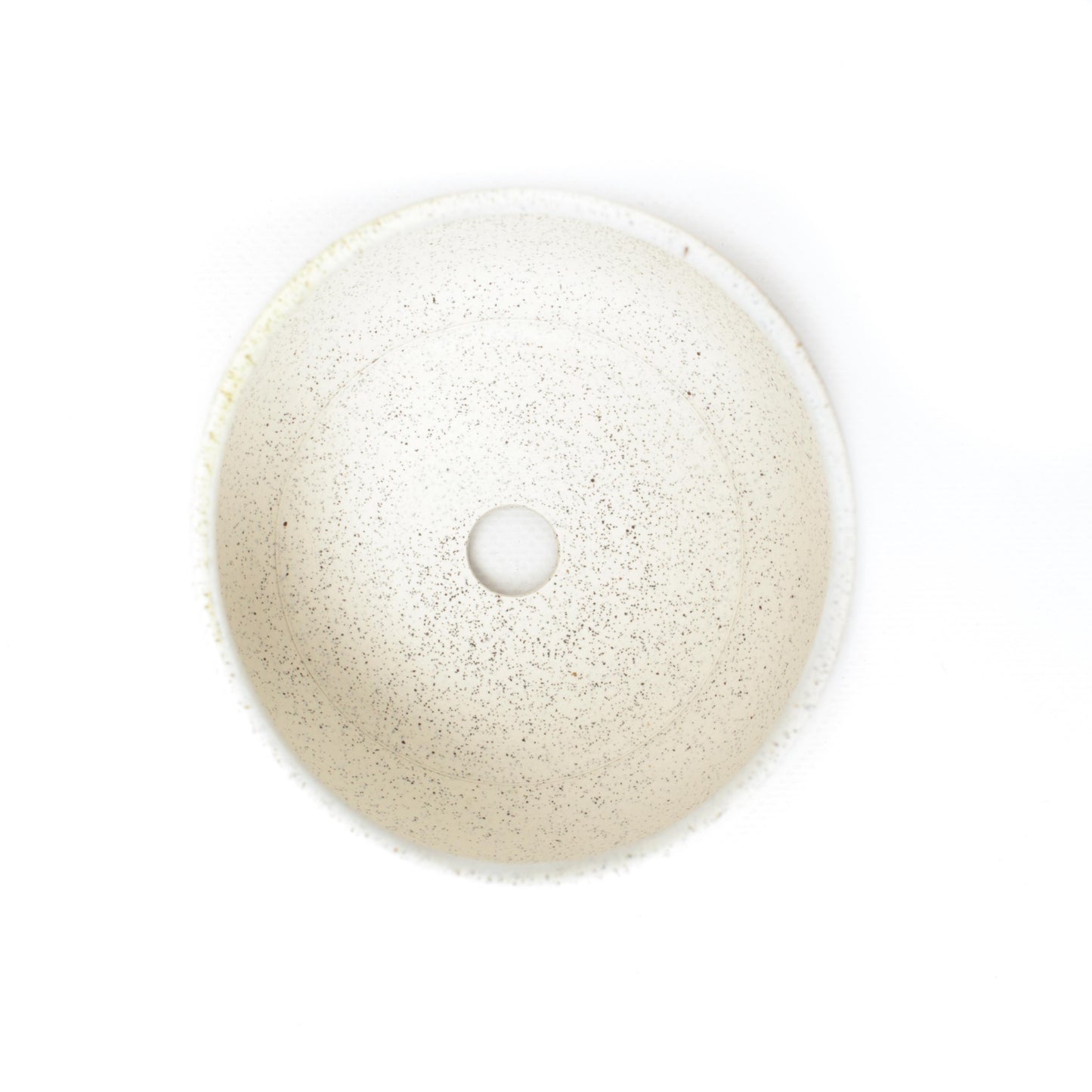 4.5" White & Pink Speckled Stoneware Planter Pot