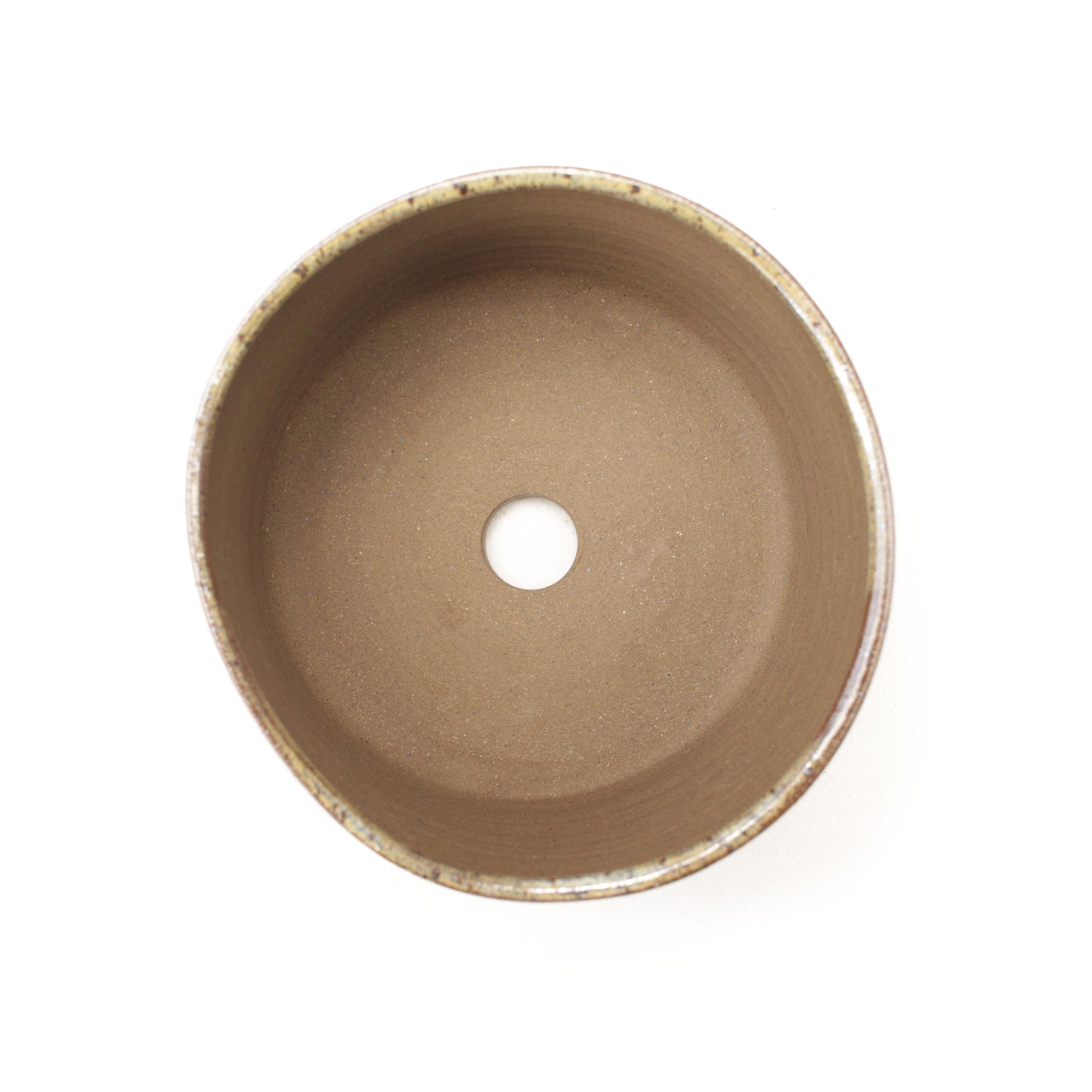 5.25" Crystal Brown Speckled Stoneware Planter Pot