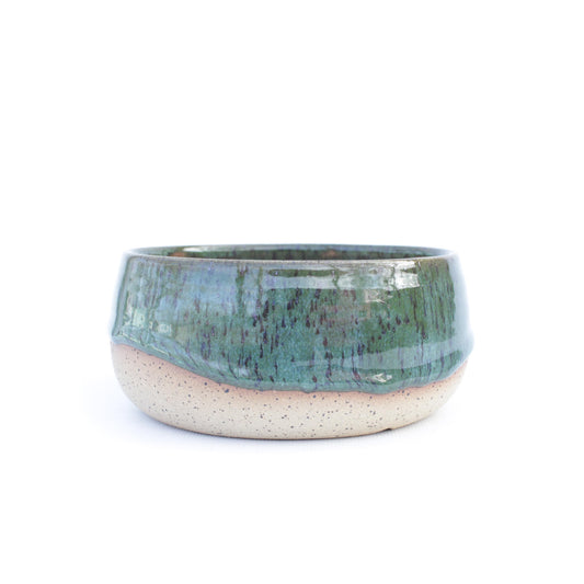 Green Speckled Stoneware Planter Pot 5.25"