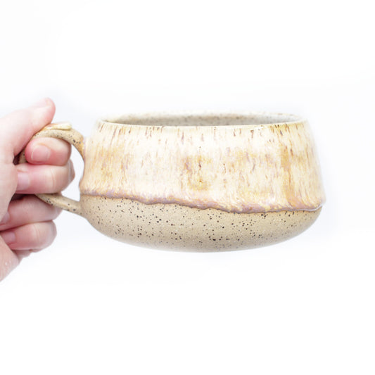 Toasted Cream Speckled Stoneware Latte Mug