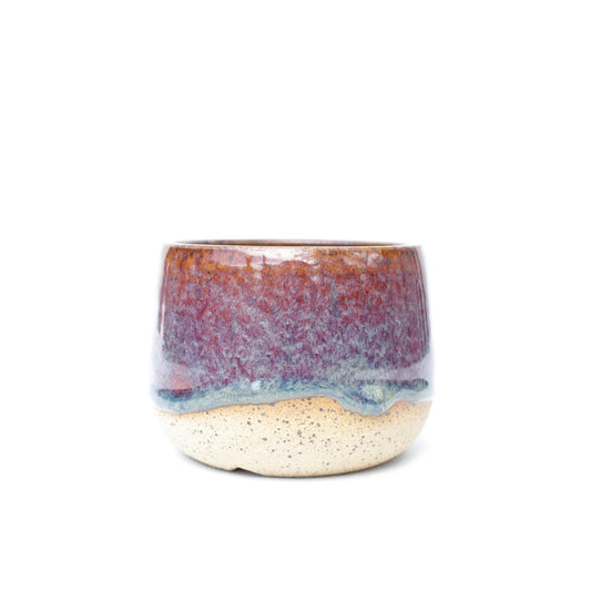 3.25" Cranberry Speckled Stoneware Planter Pot