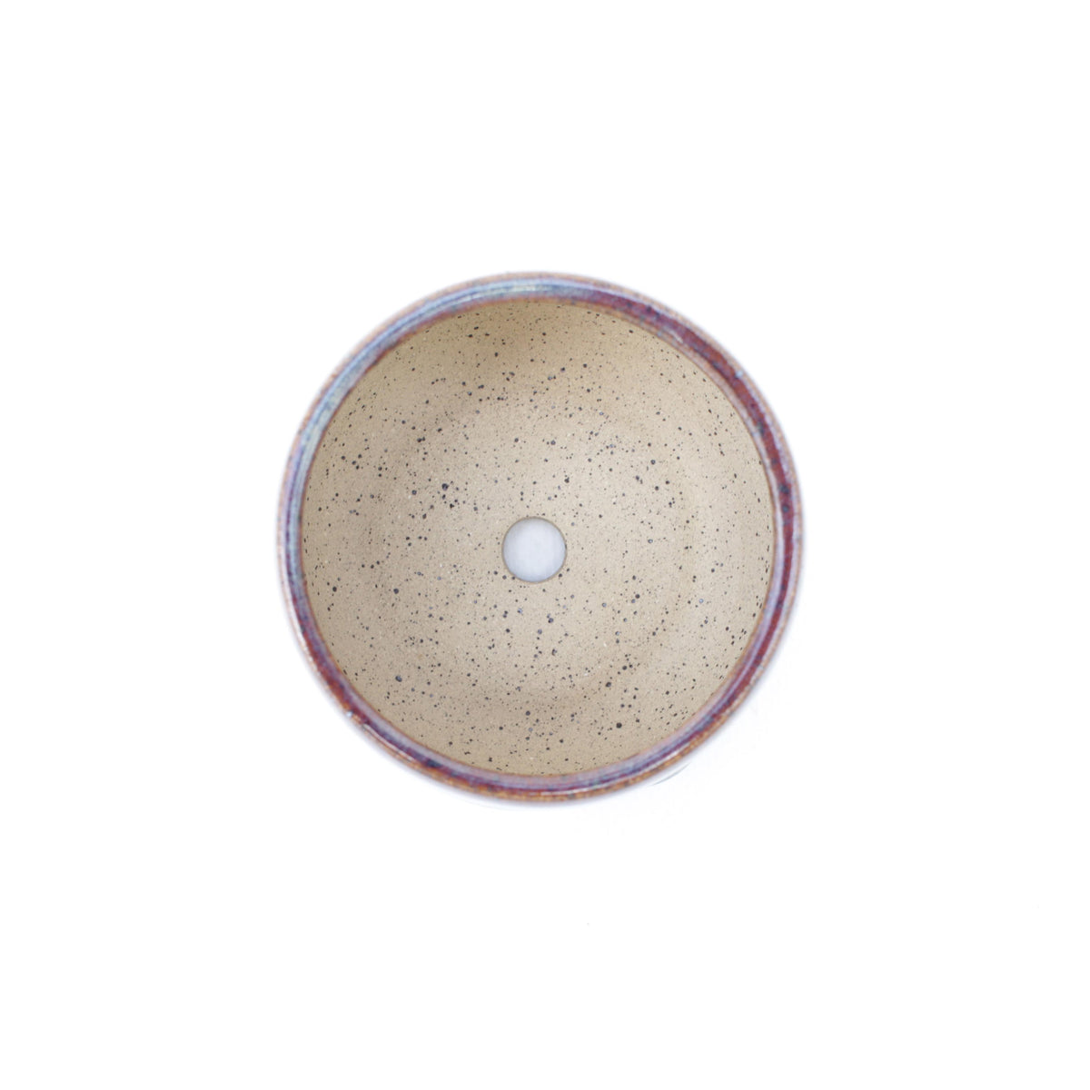 3.25" Cranberry Speckled Stoneware Planter Pot