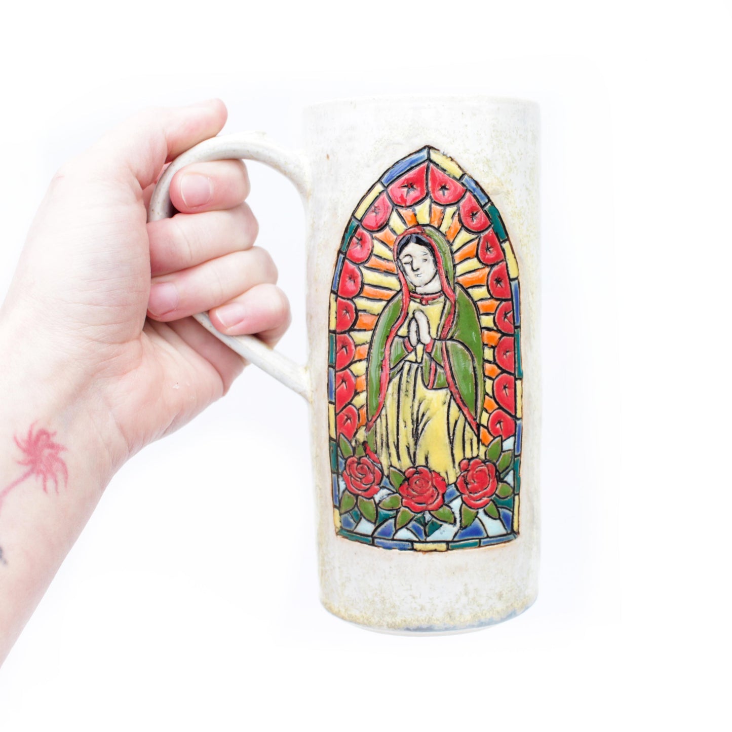 Virgen de Guadalupe Stoneware Mug with Handle