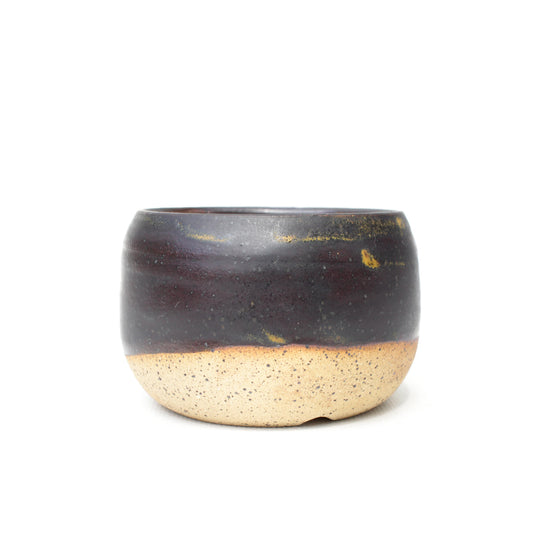 3.5" Dark Speckled Stoneware Planter Pot