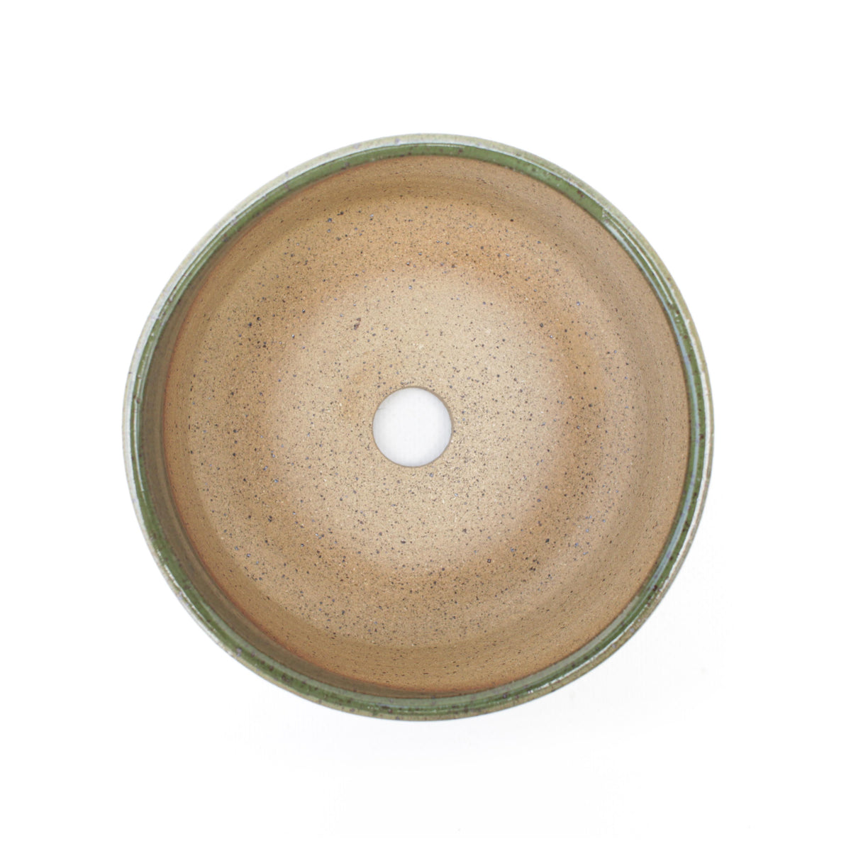 5" Green Speckled Stoneware Planter Pot