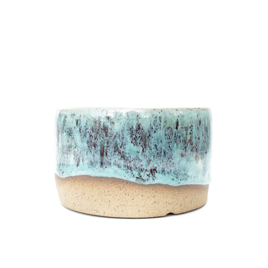 5" Blue Raspberry Speckled Stoneware Planter Pot