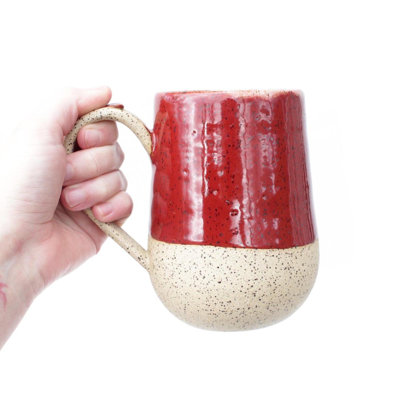Red Speckled Stoneware Mug