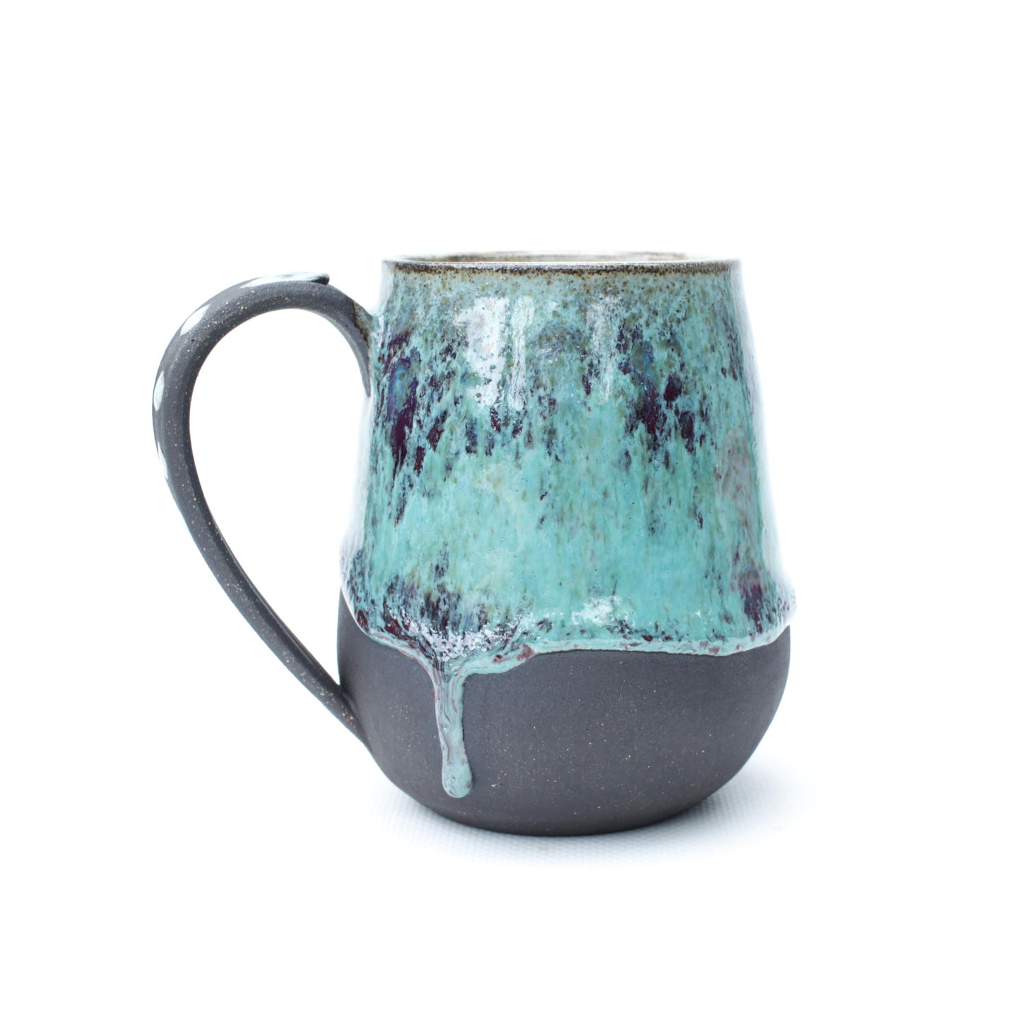 Mint Red Black Stoneware Mug